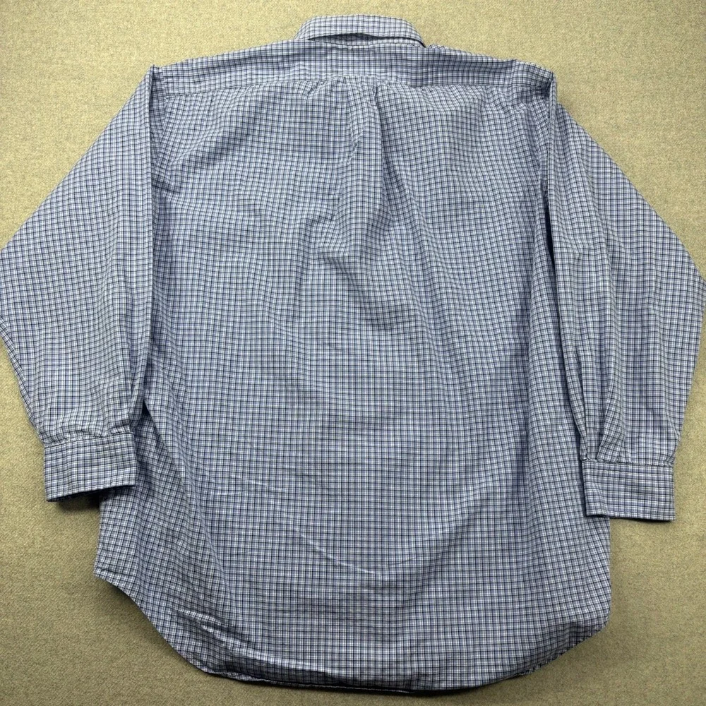 Vintage Y2K Polo Ralph Lauren Yarmouth Shirt Mens 16 32/33 (L) Blue Plaid Preppy